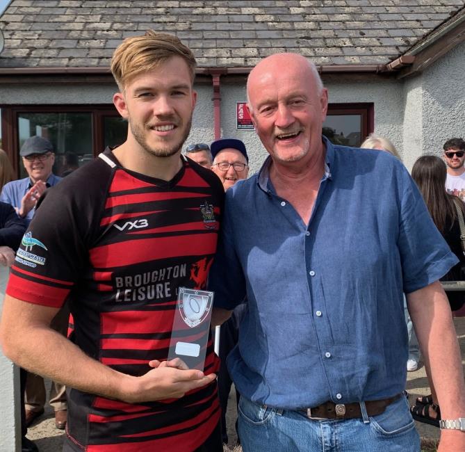 Man of the Match -  Max Brindley with Brian Davies